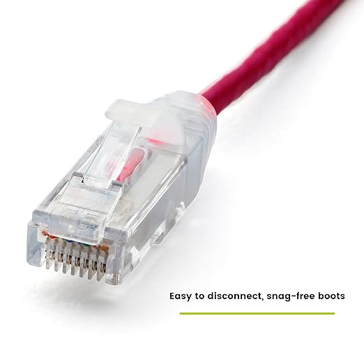 TRUECABLE Cat6 Component Rated Patch Cable, Unshielded (U/UTP), 10ft, Red, 28AWG Stranded Pure Copper, Snagless 10G High-Speed Ethernet Cable, PoE++ 4PPoE 100W, UL Listed, RoHS-3, 1 Pack
