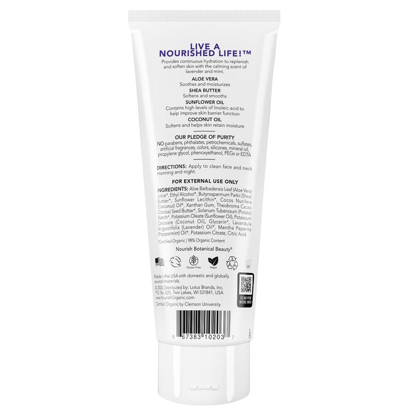 Nourish Organic Hydrating & Smoothing Body Lotion Lavender Mint, 8 Oz, Green