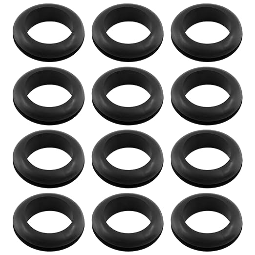 Kyuionty 12 Pcs Rubber Grommets, 1-3/8" Inside Diameter 1-1/2" Drill Hole Rubber Wire Grommets for Wire, Firewall, Cables, Plugs