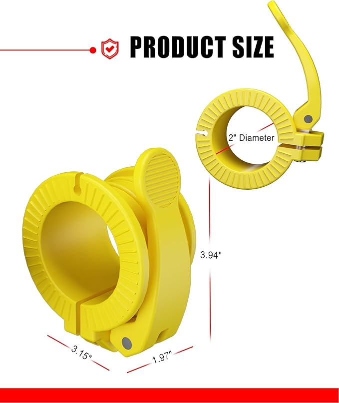 ZY-HUAN Olympic Barbell Clamps 2 inch Adjustable Barbell Clips Quick Release Pair of Locking Weight Clips for Bars