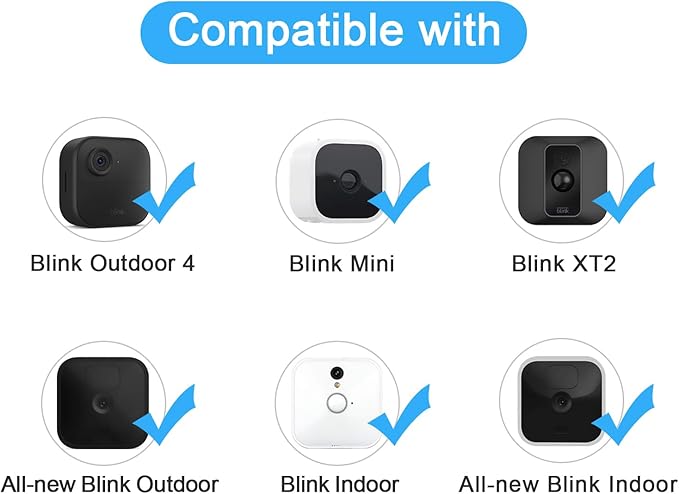 2 Pack 360 Degree Adjustable Adhesive Mount for All-New Blink Outdoor (4th Gen,3rd Gen) Blink XT / XT2, Blink Mini Camera Mounting Bracket, Wall Mount