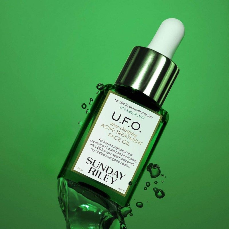 Sunday Riley U.F.O. Acne Treatment Face Oil - Salicylic Acid & Tea Tree Oil for Clear Skin