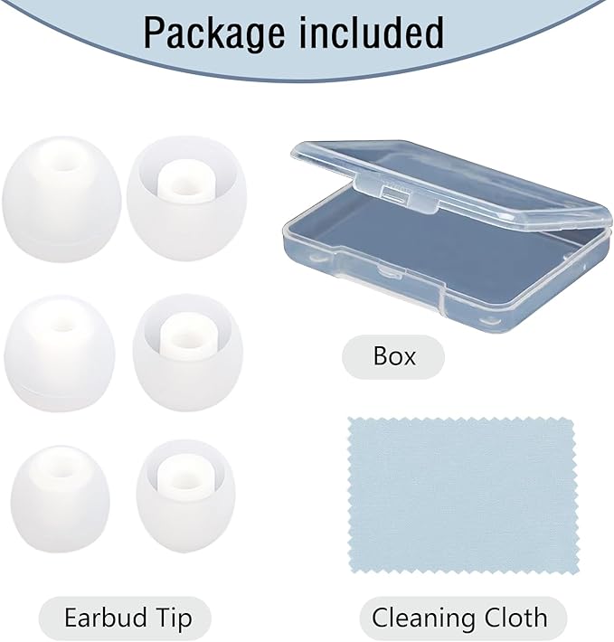 MMYQXI Earbud Replacement Tips Silicone Earbud Tips Fit for in-Ear Headphones (Inner Hole 3.8mm -5.1mm) Ear Tips 9 Pairs