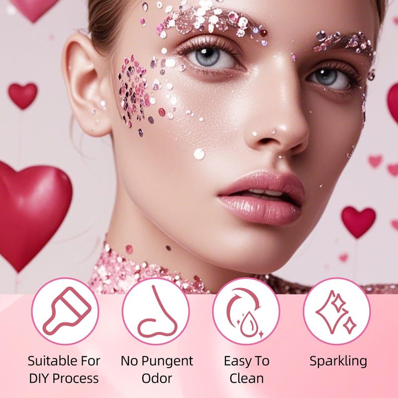 Body Glitter Stick for Face, Body & Hair - Red & Gold Chunky Sparkle Glitter, 2 Pack | Long Lasting Party Makeup for Festival, Rave, Concert & Cosplay