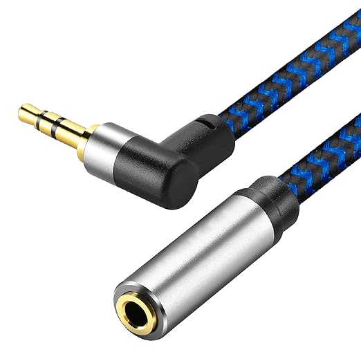 GGMTY 3.5mm Male to Female Extension Stereo Audio Extension Cable 30FT, Cotton-Braided Audio Extension Cable, Stereo Jack Cord for Phones, Headphones, Speakers, Tablets, PCs and More
