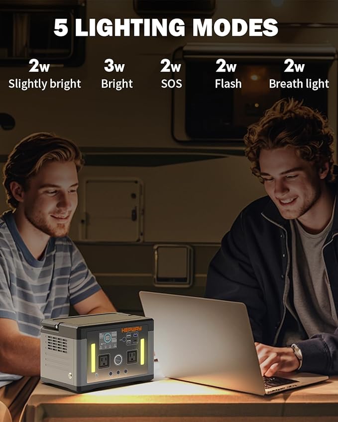 Portable Power Station 700W, 577Wh Battery Solar Generator, Power Bank 110V/ Surge 1000W Pure Sine Wave 2 AC Outlets with PD 60W USB-C Fast Charging for CPAP Camping, Hurricane Emergency, RVs