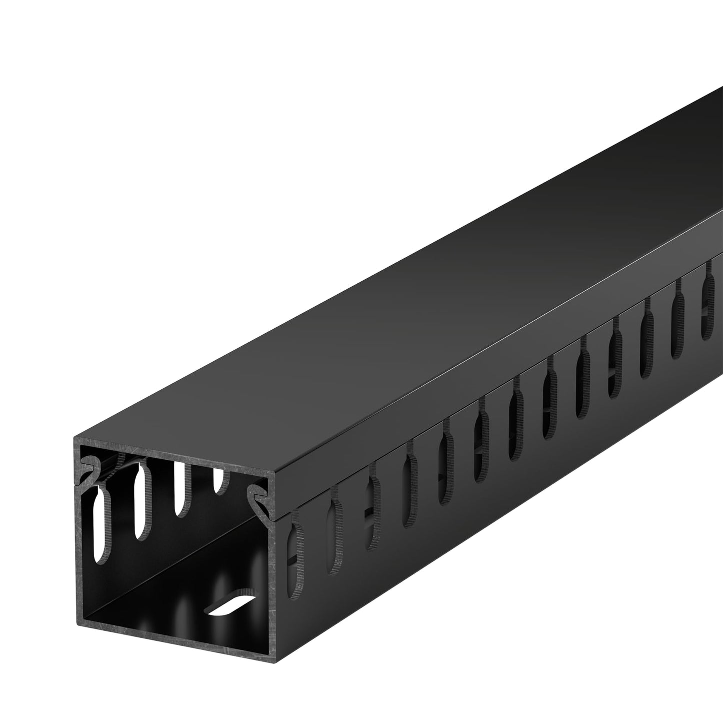 ZhiYo H1.4 W1.6in Professional Server Rack Cable Management Raceway, 66in (4X L16.5in) Cable Raceway Kit, Electrically Safe PVC Open Slot Wire Raceway for Under Desk/Computer/Network Cords, Black