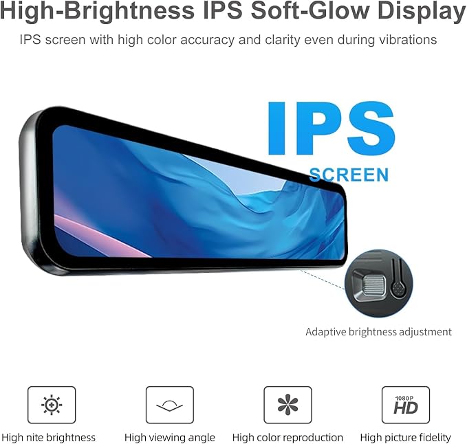 Sinjet 60FPS 9.2" OEM Rear View Mirror Camera, 2K Dash Cam Front and Rear, Digital Signal Transmission, Night Vision, IPS Screen, Parking Monitor, 64GB SD Card for Trucks, Vans, SUVs