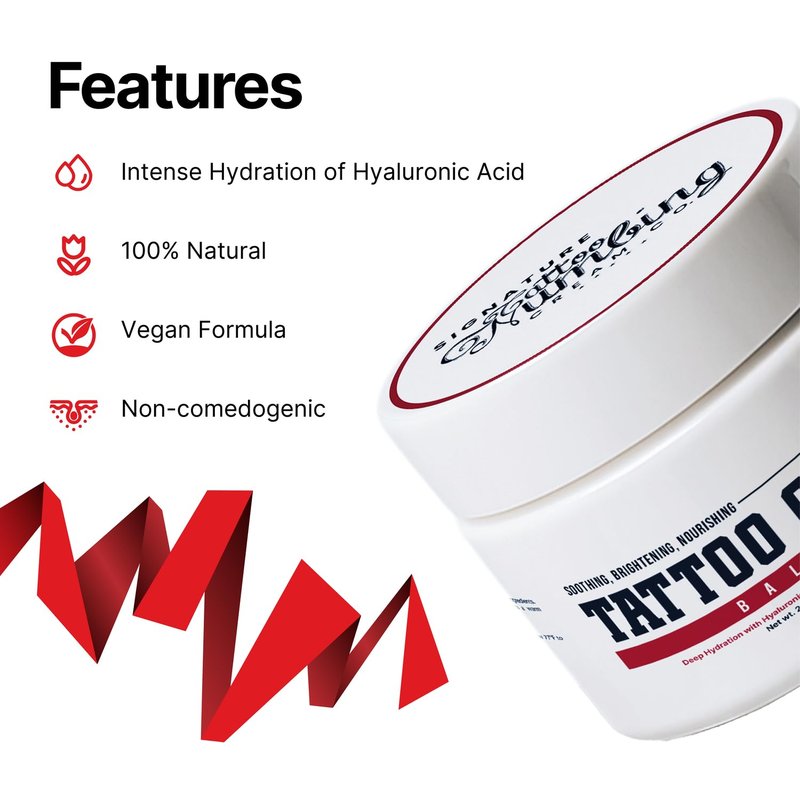 Tattoo Care Balm by Signature with Hyaluronic Acid- Deeply Soothing and Hydrating Tattoo Balm for lasting moisture Before & Aftercare - With Centella, Shea Butter & Warm Vanilla Scent - 7 oz / 200g