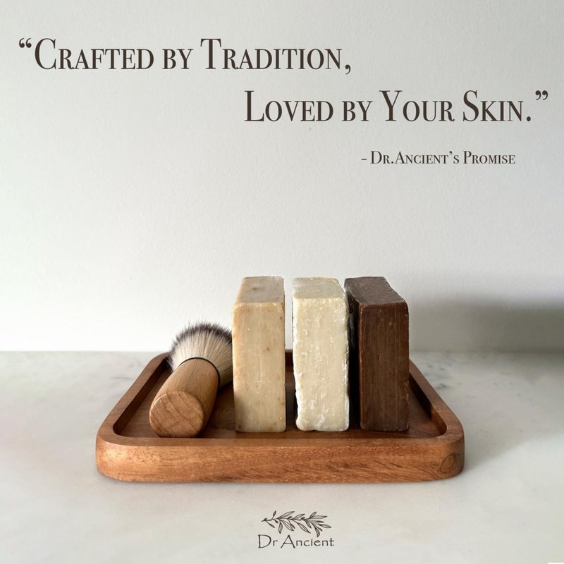 Dr.Ancient Donkey Milk, Pine Tar, Aleppo & Bittim Soap Bar Set (4-Pack) – Organic Handmade Natural Soap Bars, Chemical-Free Gentle Cleanser for Face & Body