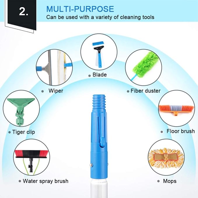Photovoltaic Panel Cleaning, Window Clean, 3-12M Water Fed Telesbrush, Extendable Cleaner Conservatory Roof Cleaning Tools Pole/5M Rod/50Cm Brush Head