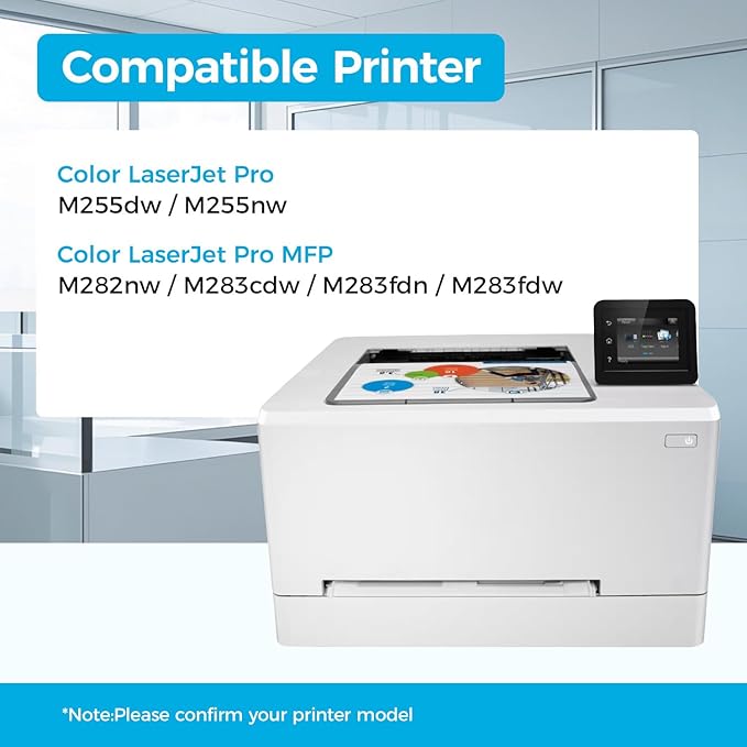 206X Toner Cartridges Replacement for HP 206X 206A Toner Compatible with Color LaserJet Pro M255dw M255nw MFP M282nw M283cdw M283fdn M283fdw Printer W2110X W2110A-High Yield With Chip (4 Pack-B/C/Y/M)