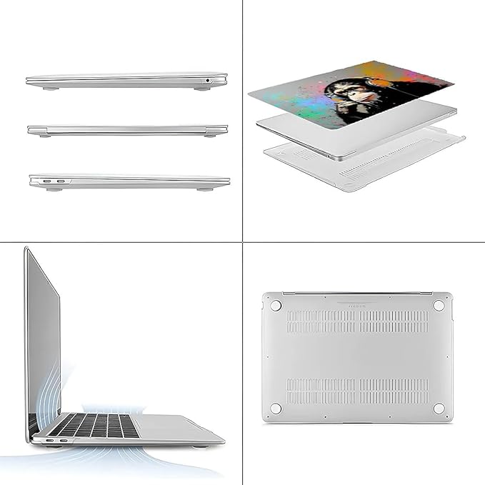 COTAIL Compatible with MacBook Air 13.3 13.6 Inch Case 2022 2021 2020 2019 Plastic Hard Shell Case Cover,13.3 Pro(A1706/A1708/A1989/A2159/A2289/A2338), Monkey