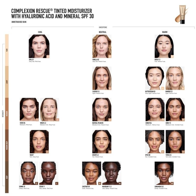bareMinerals Complexion Rescue Tinted Moisturizer SPF 30 - Tinted Mineral Sunscreen for Face with Hyaluronic Acid + Squalane - 24HR Hydrating, Dewy Hydrating Skin Tint - Birch 1.5 (1.18 oz)