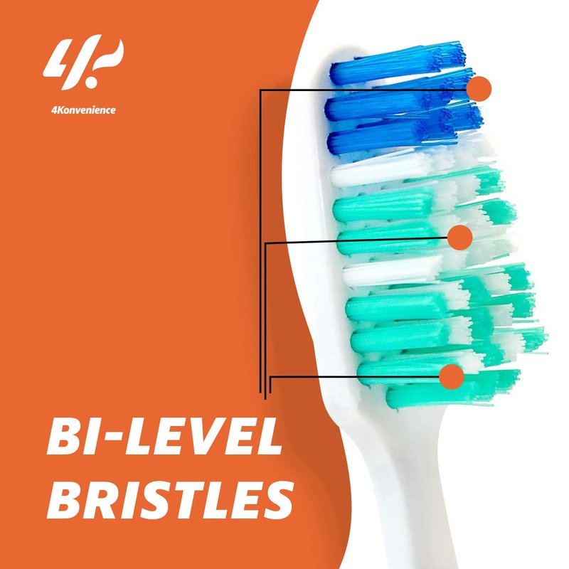 4K Logistics Reach Advanced Design Adult Toothbrush with Soft bristles (3 Pack of 7 Count Each) | Effectiveness, Softness & Cleaning | Hygiene Routine | 21 Count Total