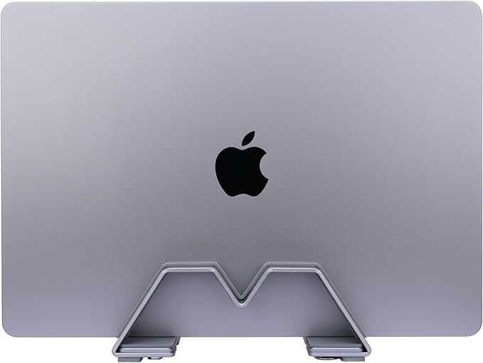 Psitek Adjustable Vertical Laptop Stand - Aluminum, Universal Fit for All Laptops (10-30mm Thickness) - Fashion Design, Adjustable Width, Anti-Slip & Scratch-Resistant, Patented Design