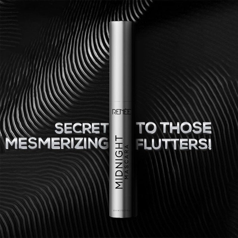RENEE Midnight Mascara with Unique 360-Degree Wand, Darkest Black, Clump-Free & Long-Lasting Formula, Volumizes, Lengthens & Nourishes, Infused with Vitamin E