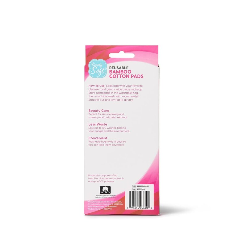 Reusable Cotton Rounds - Makeup Remover Pads for All Skin Types | 14 Count, Sustainable & Dermatologically Tested