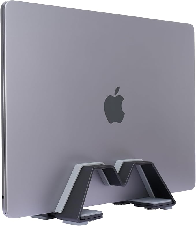 Psitek Adjustable Vertical Laptop Stand - Aluminum, Universal Fit for All Laptops (10-30mm Thickness) - Fashion Design, Adjustable Width, Anti-Slip & Scratch-Resistant, Patented Design