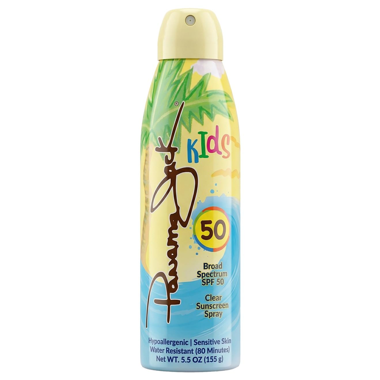 Panama Jack Kids Sunscreen Spray - SPF 50, Broad Spectrum UVA/UVB Protection, Hypo-Allergenic, PABA, Paraben, Gluten & Cruelty Free, Water Resistant (80 Minutes), 5.5 OZ (Pack of 2)