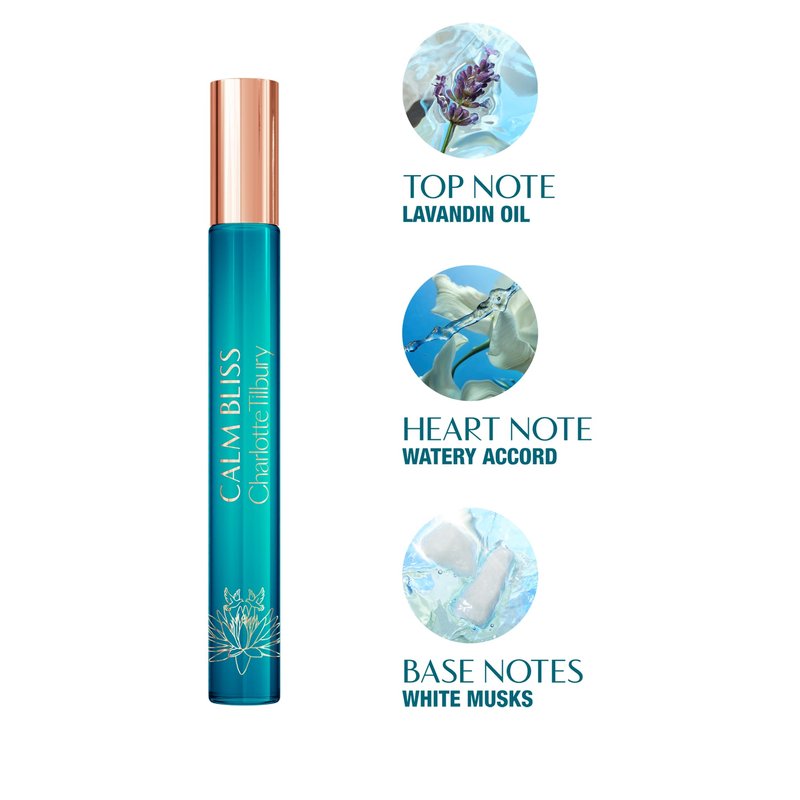 Charlotte Tilbury Calm Bliss Eau De Parfum - Pheromone Enhancing Floral Perfume Enriched with Naturally-Derived Oils - Long-Lasting Scent with Notes of Neroli Oil, Watery Accord & Lavandin Oil (10ml)