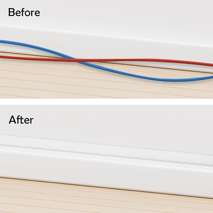 TV Cord Hider – Flexible Wall Cord Cover Slim Design Silicone Cable Raceway - Self Adhesive, Cut to Size Design for Hiding Wires on Wall - Clean Home Setup Cable Concealment (White, 10 Feet)
