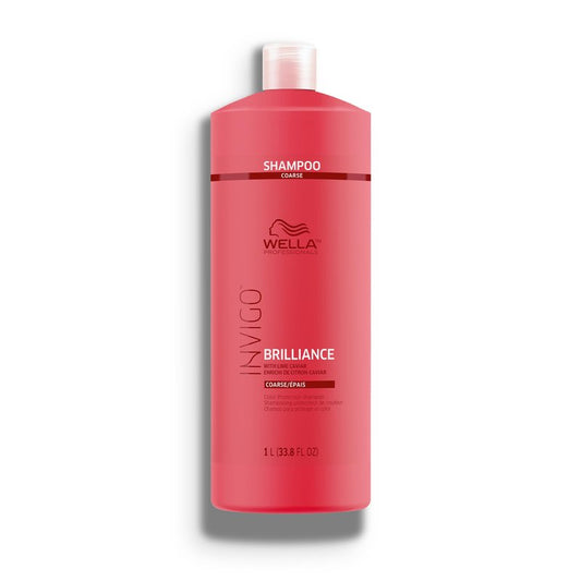 Wella Professionals Invigo Brilliance Shampoo for Coarse Hair | Color Protection & Vibrancy | 33.8 Fl Oz