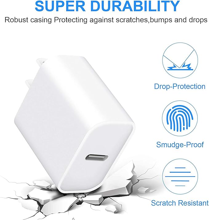 iPhone 15 14 13 Charger Block,20W PD USB C Charger iPhone Fast Chargers Plug Type C Wall Chargers,PD Durable USB-C Power Delivery Adapter Box Compatible with iPhone 15/15 Pro Max/14/13 Mini/12/11,iPad