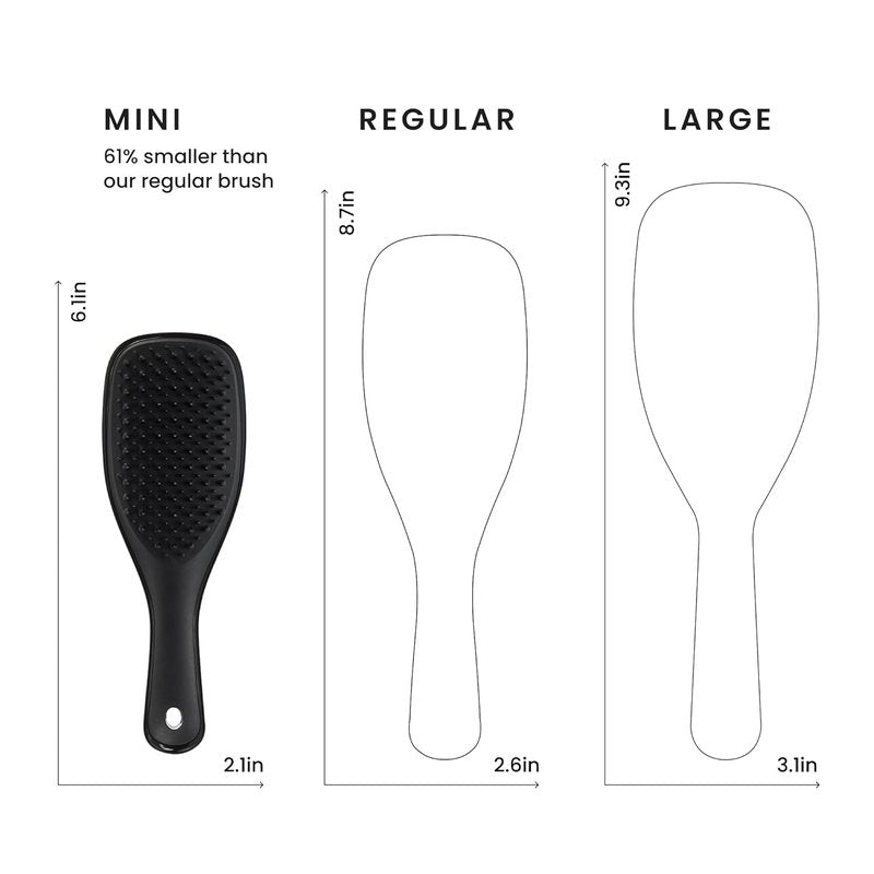 Tangle Teezer Ultimate Detangler Brush - Travel-Sized Mini Hair Brush for Straight to Wavy Hair, Black