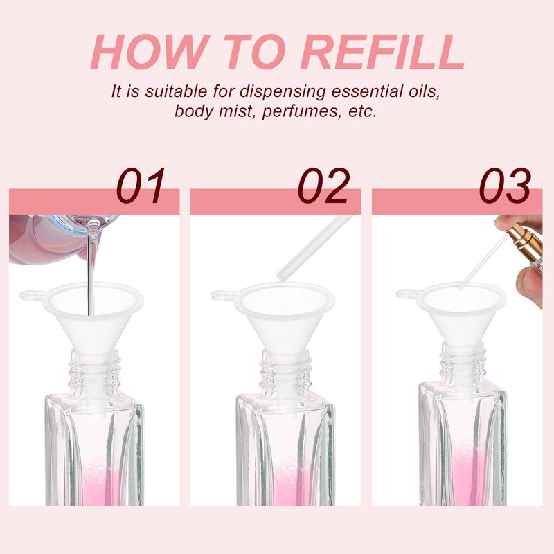 uxcell 8ml Glass Mini Perfume Bottles, 20Pcs Fine Mist Bottle Refillable Empty Mini Spray Bottles with Aluminized Nozzle for Perfume, Travel Liquid, Essential Oil(Clear/Gold)