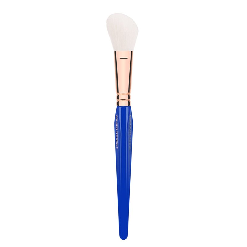 Bdellium Tools Professional Makeup Brush - Golden Triangle 942 Slanted Contour - With All Vegan and Soft Synthetic Fibers, For Adding Dimension to the Face (Blue, 1pc)