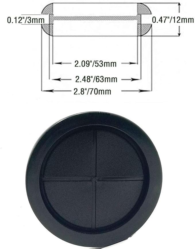 Rubber Grommet,2-1/8"ID 2-1/2"Drill Hole,Hole Grommets,Rubber Hole Plug,Synthetic Rubber Grommets Wire Protection Firewall Hole Plug, Round