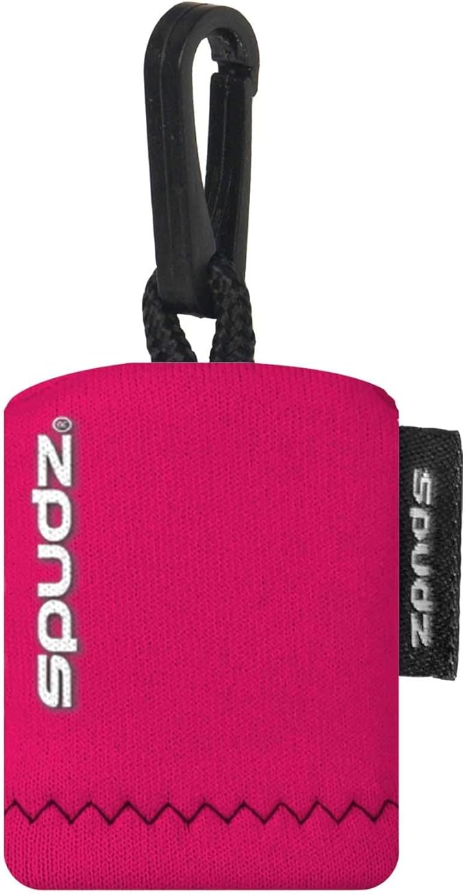 SPUDZ Classic Microfiber Lens Cleaner – Clip-On Pouch, Washable – for Binoculars, Scopes, Glasses, Screens | Classic | Pink, 6 x 6 Inch (3-Pack)