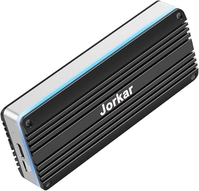 Jorkar External SSD Enclosure USB-C 3.2 for 12+16 Pin MacBook SSD, Hard Drive Reader for A1466 A1465 A1502 A1398 SSDs Mac Air/Pro mid 2013-2017, Portable Aluminum SSDs Case with Indicator