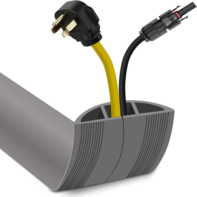JAHOMFAI Floor Cord Cover 3.3FT Cord Covers for Wires on Floor Protect Wires & Prevent Trip Hazards, Easy to Cut for Home, Office, School, Concerts, Cavity W0.6in x H0.32in