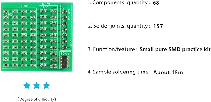 Yidab Soldering Practice Kit DIY 0805 Small SMD Circuit Kit Learn Soldering Kit For Beginners