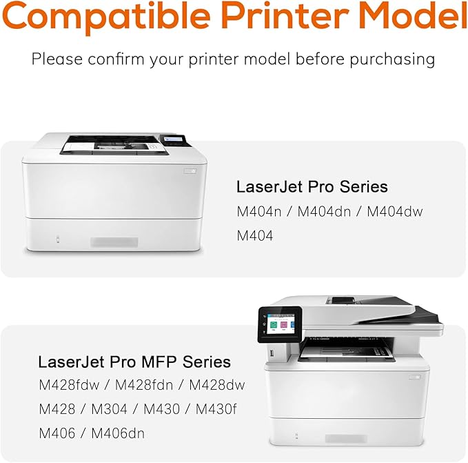 Jeostarky Compatible 58a hp Toner Cartridge Replacement for HP 58A CF258A 58X CF258X (with chip) Toner Cartridge for LaserJet Pro MFP M428fdw M404n M428fdn M404dn M430 Printer(2 Black)