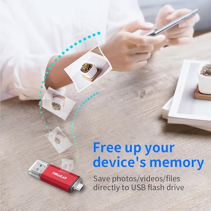 Thkailar 32GB 3 Pack FAT32 USB C Thumb Drive Compatible with iPhone 15 and Android Phone,Mac,Laptops,Tablets,PC