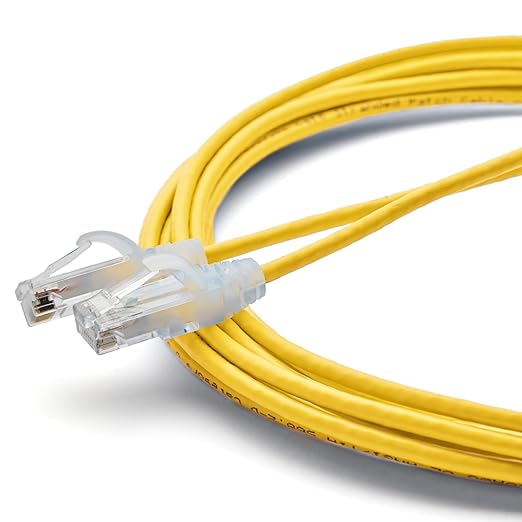 TRUECABLE Cat6 Component Rated Patch Cable, Unshielded (U/UTP), 14ft, Yellow, 28AWG Stranded Pure Copper, Snagless 10G High-Speed Ethernet Cable, PoE++ 4PPoE 100W, UL Listed, RoHS-3, 1 Pack