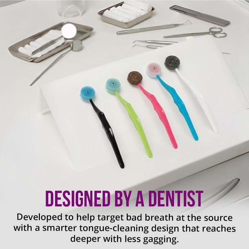 Tung Tongue Cleaning Kit, Tung Brush and Gel, Bad Breath Odor Eliminator, Halitosis Defense, USA Made (Set of 1)