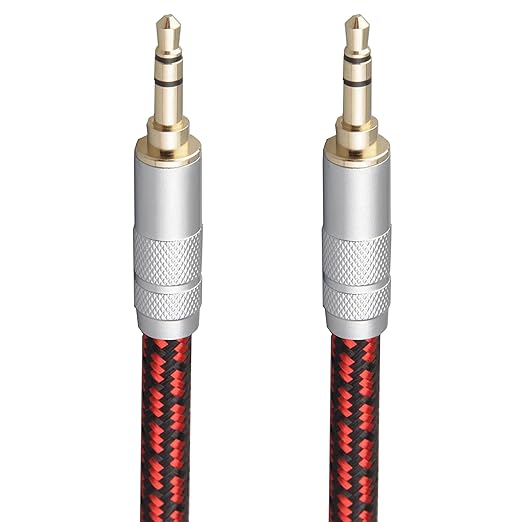 Primeda Audiophile High Purity Copper Aux Audio Cable 3.5mm Male to 3.5mm Male Audio Auxiliary Cord Gold-Plated Stereo HiFi Adapter Cable (Straight to Straight, 9.8ft/3m)