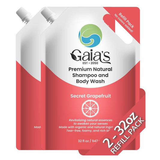 GAIA's Natural Body Wash & Shampoo - Grapefruit | 64 Fl Oz, Sulfate-Free, Organic Ingredients, pH Balanced