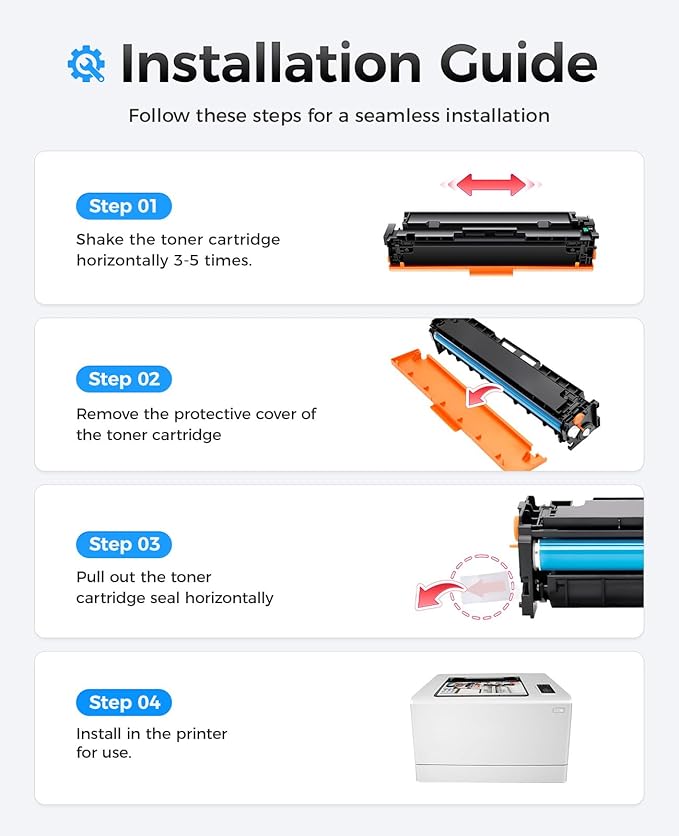 204A Toner Cartridge 4-Pack High Yield Replacement for HP 204A 204X CF510A CF511A CF512A CF513A Compatible for HP Color LaserJet Pro MFP M180fw M181fw M180n M180nw M154a M154nw Printer Ink Black Copy