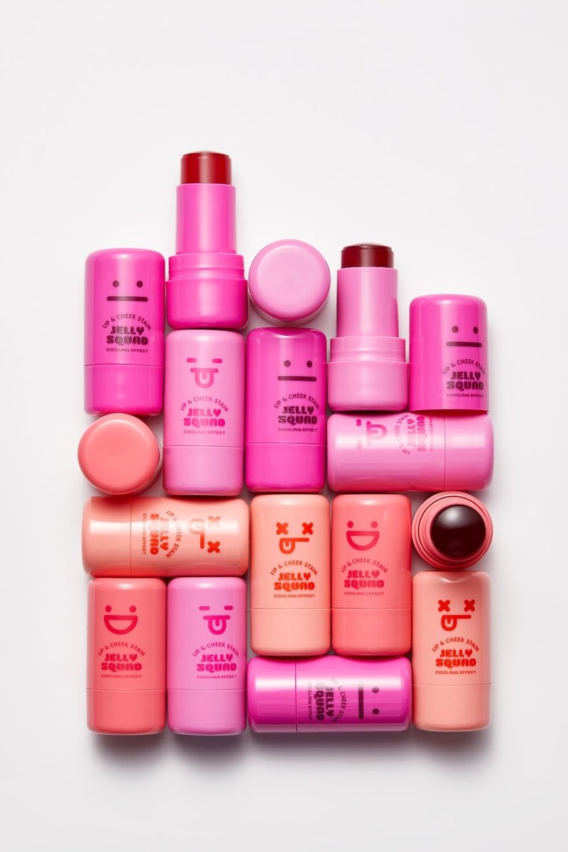 OZ LAB Jelly Squad Lip and Cheek Stain 2 in 1 Tinted Jelly Blush and Lip Stain Long Lasting Lightweight Natural Finish Goofy Cherry Pink, 0.28 FL.OZ/8G，pack of 1