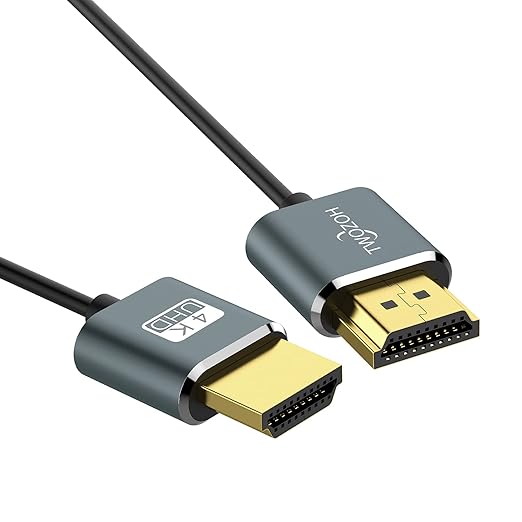 Twozoh Flexible & Slim Long HDMI Cable 30FT 2 Pack, Ultra Thin HDMI Cord Supports High Speed 4K@60Hz 18gbps 2160P/1080P