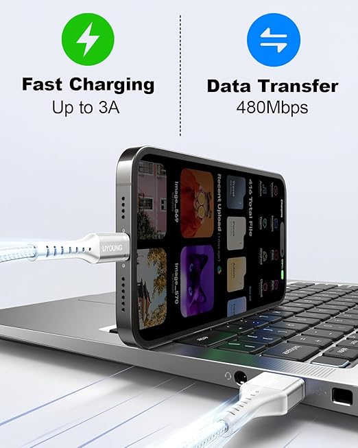 Multi Charging Cable 2Pack 4FT, 3 in 1 Charger Cable Braided Universal Phone Charging Cord with Lightning/Type C/Micro USB Ends, Multiple USB Cable for iPhone/Samsung/Google Cell Phones and More