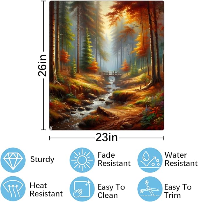 Autumn Forest Lake Dishwasher Magnet Cover for The Front Magnetic Dishwasher Door Covers Dish Washer Sticker Wrap Home Decorative Appliances Panel Decal Kitchen Decor 23" x 26" (Magnetic)