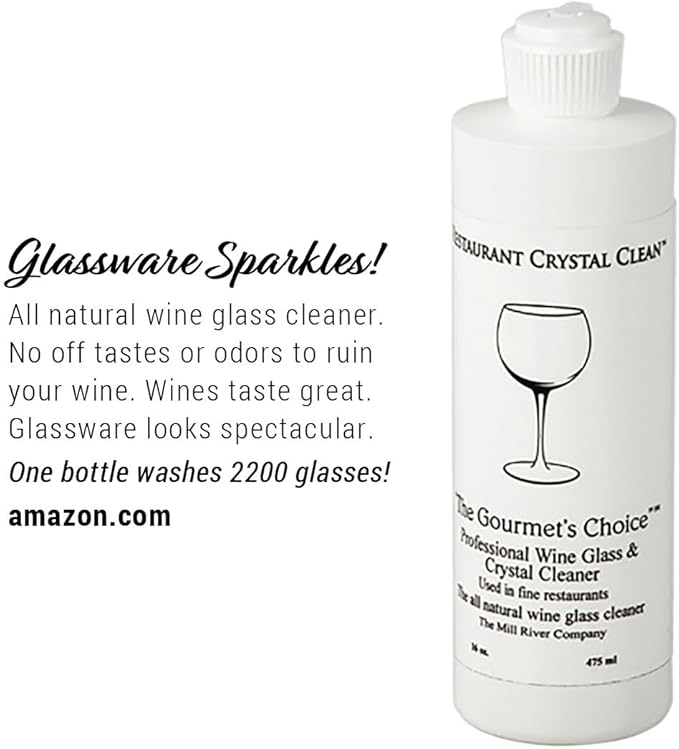 Professional Wine Glass Cleaner and Crystal Cleaning Liquid -16 oz.