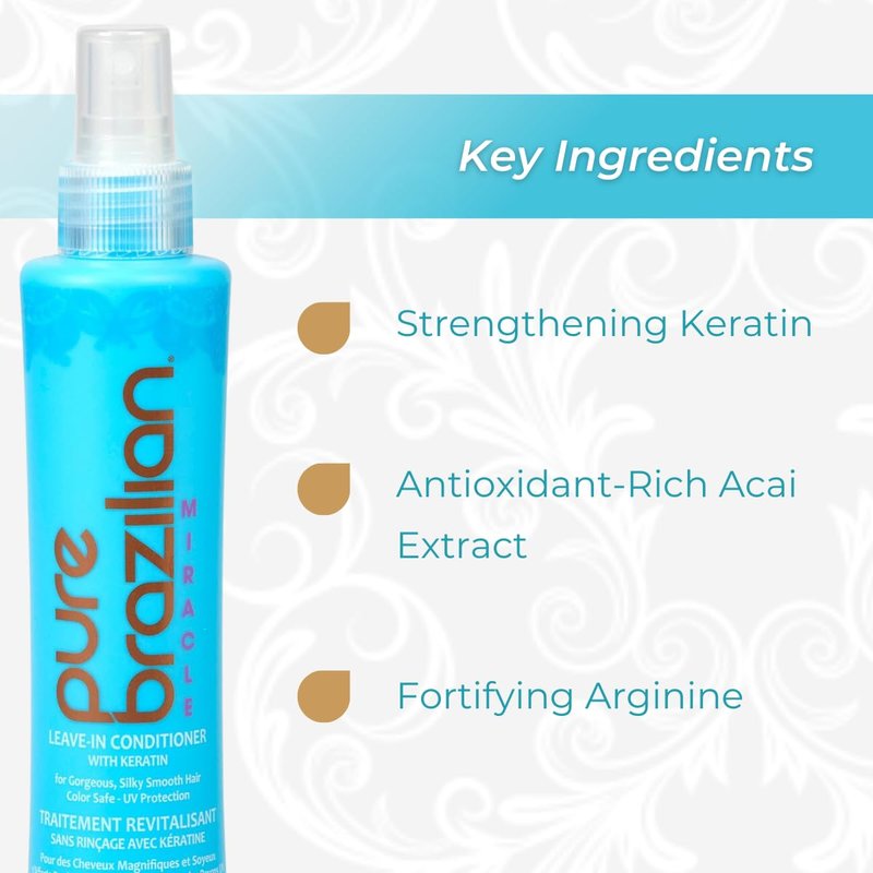 Pure Brazilian Leave-In Conditioner - Nourishing Keratin Hair Treatment | 6.78 Ounce (200ml)
