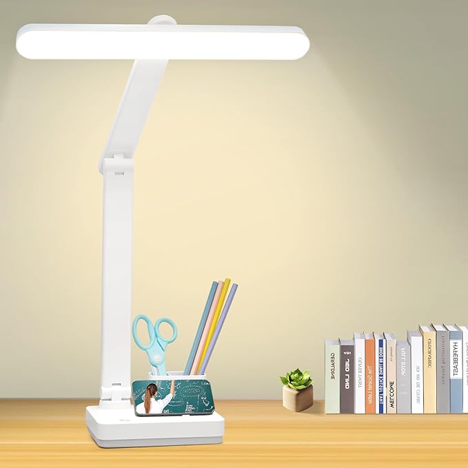MAYTHANK Cordless Desk Table Lamp Reading Light Rechargeable Battery 4000mah, Tall & Large Light 50 LED,Touch 3 Modes,2 Ways Power,Dimmable, Bedroom Bedside Lamp,20 Inch